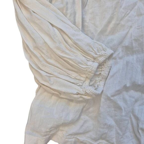 Old Navy Women's Ivory Cotton/Rayon Long Sleeve Prairie Pioneer Shirt w Buttons - Picture 6 of 10